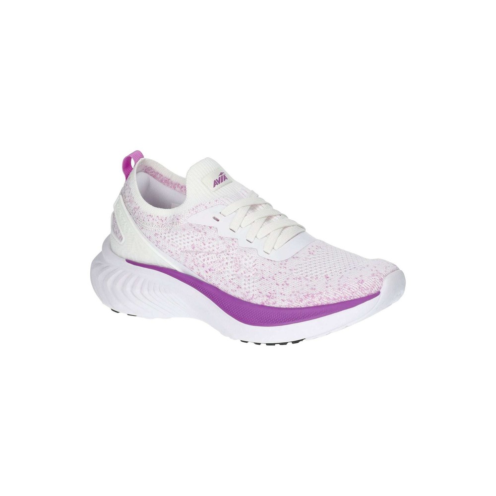 Avia Runner AV-RUNNER Womens Size 6 White Purple Knit Sneakers Walking Shoes NEW